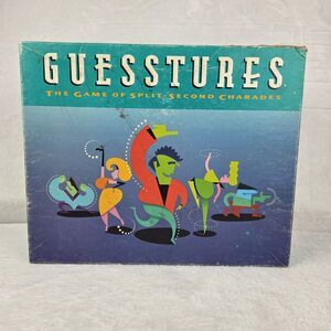 Vintage 1990 Guesstures Board Game Complete & Working Split-Second Charades